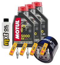 Kit d'inspection 3L 10W-40 + filtre à huile + 4x bougie pour Yamaha FZ 6 Fazer S 600 ccm Année 2006