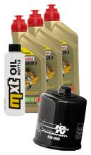 Kit d'inspection 3L 10W-40 + filtre à huile + 4x bougie pour Yamaha FZ 6 Fazer S 600 ccm Année 2006