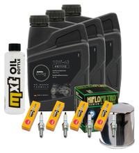 Inspectiepakket 3L 10W-40 + Oliefilter + 4x Bougie voor Yamaha FZ 6 Fazer S 600 ccm Bj. 2006