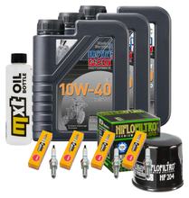 Inspektionspaket 3L 10W-40 + Ölfilter + 4x Zündkerze für Yamaha FZ 6 Fazer S 600 ccm Bj. 2007