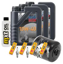 Inspektionspaket 3L 10W-40 + Ölfilter + 4x Zündkerze für Yamaha FZ 6 Fazer S 600 ccm Bj. 2007