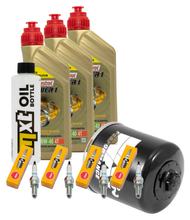 Inspektionspaket 3L 10W-40 + Ölfilter + 4x Zündkerze für Yamaha FZ 6 Fazer S 600 ccm Bj. 2007