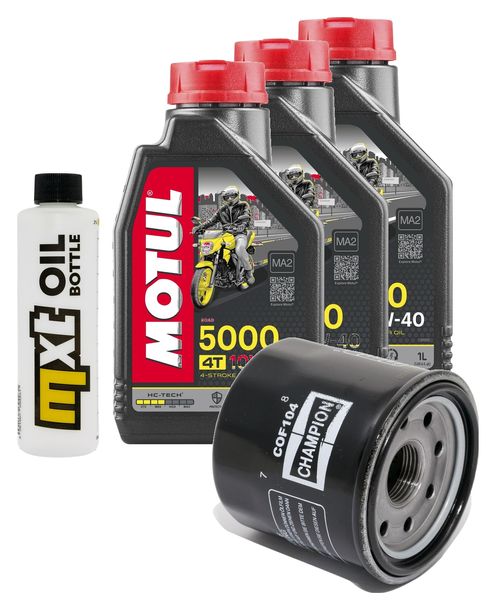 Inspektionspaket 3L 10W-40 + Ölfilter + 4x Zündkerze für Yamaha YZF-R1 FZ 6 Fazer S 600 / 1000 ccm Bj. 2007 - 2009