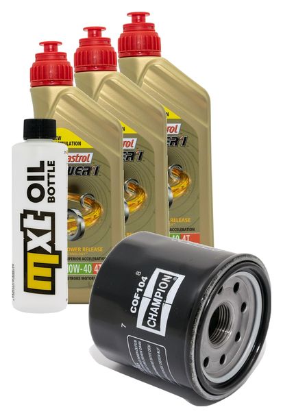 Inspektionspaket 3L 10W-40 + Ölfilter + 4x Zündkerze für Yamaha YZF-R1 FZ 6 Fazer S 600 / 1000 ccm Bj. 2007 - 2009