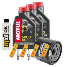 Inspektionspaket 3L 10W-40 + Ölfilter + 4x Zündkerze für Yamaha FZ 6 Fazer S 600 ccm Bj. 2010