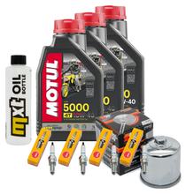 Pacchetto di ispezione 3L 10W-40 + filtro olio + 4x candela per Yamaha FZ 6 Fazer S 600 ccm Anno 2010
