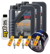 Inspektionspaket 3L 10W-40 + Ölfilter + 4x Zündkerze für Yamaha FZ 6 Fazer S 600 ccm Bj. 2010