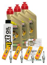 Inspektionspaket 3L 10W-40 + Ölfilter + 4x Zündkerze für Yamaha FZ 6 Fazer S 600 ccm Bj. 2010