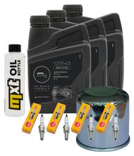 Inspection package 3L 10W-40 + oil filter + 4x spark plug for Yamaha FZ 6 Fazer S 600 ccm Year 2010