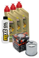 Inspektionspaket 3L 10W-40 + Ölfilter + 4x Zündkerze für Yamaha FZ 6 Fazer S 600 ccm Bj. 2010