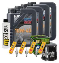 Inspektionspaket 4L 10W-40 + Ölfilter + 4x Zündkerze für Yamaha FZ1 Fazer N NA S SA 998 ccm Bj. 2006 - 2013