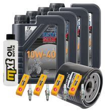 Inspektionspaket 4L 10W-40 + Ölfilter + 4x Zündkerze für Yamaha FZ1 Fazer N NA S SA 998 ccm Bj. 2006 - 2013
