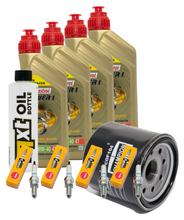 Kit d'inspection 4L 10W-40 + filtre à huile + 4x bougie pour Yamaha FZ1 Fazer N NA S SA 998 ccm Année 2006 - 2013