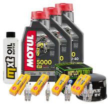 Kit d'inspection 3L 10W-40 + filtre à huile + 8x bougie d'allumage pour Yamaha FZS Fazer S 600 ccm Année 1998 - 1999