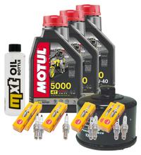 Kit d'inspection 3L 10W-40 + filtre à huile + 8x bougie d'allumage pour Yamaha FZS Fazer S 600 ccm Année 1998 - 1999