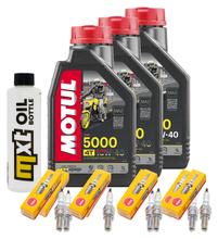 Inspektionspaket 3L 10W-40 + Ölfilter + 8x Zündkerze für Yamaha FZS Fazer S 600 ccm Bj. 1998 - 1999