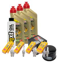 Inspectiepakket 3L 10W-40 + oliefilter + 8x bougie voor Yamaha FZS Fazer S 600 ccm Bouwjaar 1998 - 1999