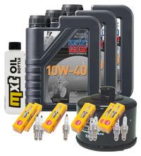 Kit d'inspection 3L 10W-40 + filtre à huile + 8x bougie d'allumage pour Yamaha FZS Fazer S 600 ccm Année 1998 - 1999