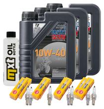 Paquete de inspección 3L 10W-40 + filtro de aceite + 8x bujía para Yamaha FZS Fazer S 600 ccm Año 1998 - 1999