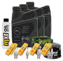 Kit d'inspection 3L 10W-40 + filtre à huile + 8x bougie d'allumage pour Yamaha FZS Fazer S 600 ccm Année 1998 - 1999