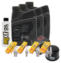 Inspektionspaket 3L 10W-40 + Ölfilter + 8x Zündkerze für Yamaha FZS Fazer S 600 ccm Bj. 1998 - 1999
