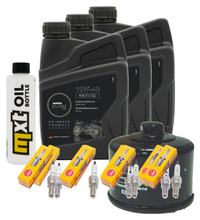 Inspection package 3L 10W-40 + oil filter + 8x spark plug for Yamaha FZS Fazer S 600 ccm Year 1998 - 1999
