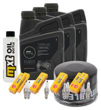 Inspection package 3L 10W-40 + oil filter + 8x spark plug for Yamaha FZS Fazer S 600 ccm Year 1998 - 1999