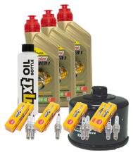 Inspection package 3L 10W-40 + oil filter + 8x spark plug for Yamaha FZS Fazer S 600 ccm Year 1998 - 1999