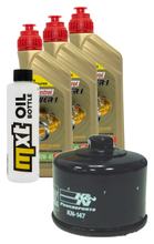 Kit d'inspection 3L 10W-40 + filtre à huile + 8x bougie d'allumage pour Yamaha FZS Fazer S 600 ccm Année 1998 - 1999