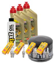 Kit d'inspection 3L 10W-40 + filtre à huile + 8x bougie d'allumage pour Yamaha FZS Fazer S 600 ccm Année 1998 - 1999