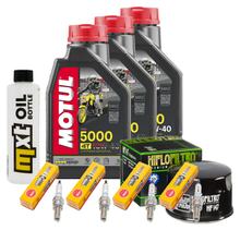 Inspection package 3L 10W-40 + oil filter + 4x spark plug for Yamaha FZS Fazer S 600 ccm Year 2000 - 2002