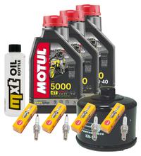 Inspection package 3L 10W-40 + oil filter + 4x spark plug for Yamaha FZS Fazer S 600 ccm Year 2000 - 2002