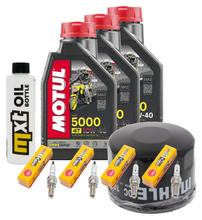 Inspection package 3L 10W-40 + oil filter + 4x spark plug for Yamaha FZS Fazer S 600 ccm Year 2000 - 2002