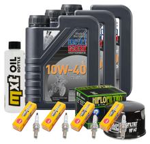 Inspection package 3L 10W-40 + oil filter + 4x spark plug for Yamaha FZS Fazer S 600 ccm Year 2000 - 2002