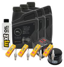 Paquete de inspección 3L 10W-40 + filtro de aceite + 4 bujías para Yamaha FZS Fazer S 600 ccm Año 2000 - 2002