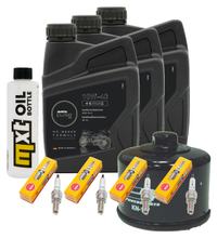 Kit d'inspection 3L 10W-40 + filtre à huile + 4x bougie pour Yamaha FZS Fazer S 600 ccm Année 2000 - 2002