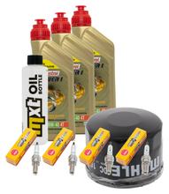 Kit d'inspection 3L 10W-40 + filtre à huile + 4x bougie pour Yamaha FZS Fazer S 600 ccm Année 2000 - 2002