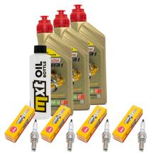 Kit d'inspection 3L 10W-40 + filtre à huile + 4x bougie pour Yamaha FZS Fazer S 600 ccm Année 2000 - 2002