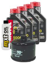 Kit d'inspection 4L 10W-40 + filtre à huile + 4x bougie pour Yamaha FZS Fazer S 600 ccm Année 2003