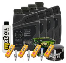 Inspectiepakket 4L 10W-40 + Oliefilter + 4x Bougie voor Yamaha FZS Fazer S 600 ccm Bj. 2003