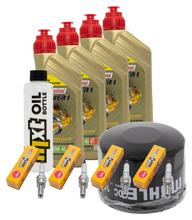 Pacchetto di ispezione 4L 10W-40 + filtro olio + 4x candela per Yamaha FZS Fazer S 600 ccm Anno 2003