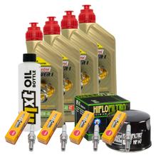 Inspectiepakket 4L 10W-40 + Oliefilter + 4x Bougie voor Yamaha FZS Fazer S 600 ccm Bj. 2004