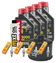 Pacchetto di ispezione 4L 10W-40 + filtro olio + 4x candela per Yamaha FZS Fazer S 600 ccm Anno 2004