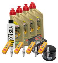 Inspectiepakket 4L 10W-40 + Oliefilter + 4x Bougie voor Yamaha FZS Fazer S 600 ccm Bj. 2004