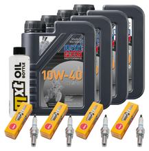 Inspectiepakket 4L 10W-40 + Oliefilter + 4x Bougie voor Yamaha FZS Fazer S 600 ccm Bj. 2004