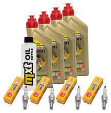 Inspectiepakket 4L 10W-40 + Oliefilter + 4x Bougie voor Yamaha FZS Fazer S 600 ccm Bj. 2004