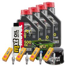 Inspectiepakket 4L 10W-40 + Oliefilter + 4x Bougie voor Yamaha FZS Fazer S 600 ccm Bj. 2004
