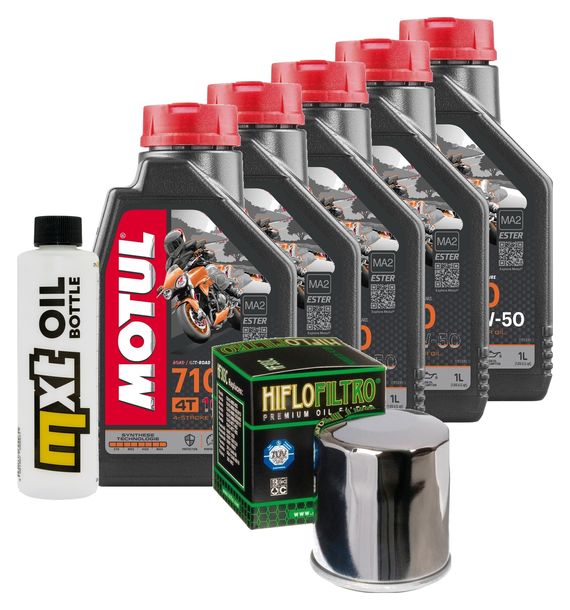 Inspektionspaket 5L 10W-50 + Ölfilter für Yamaha MT-01 VMX V-Max XV A Midnight Star 1670 - 1900 ccm Bj. 2005 - 2015