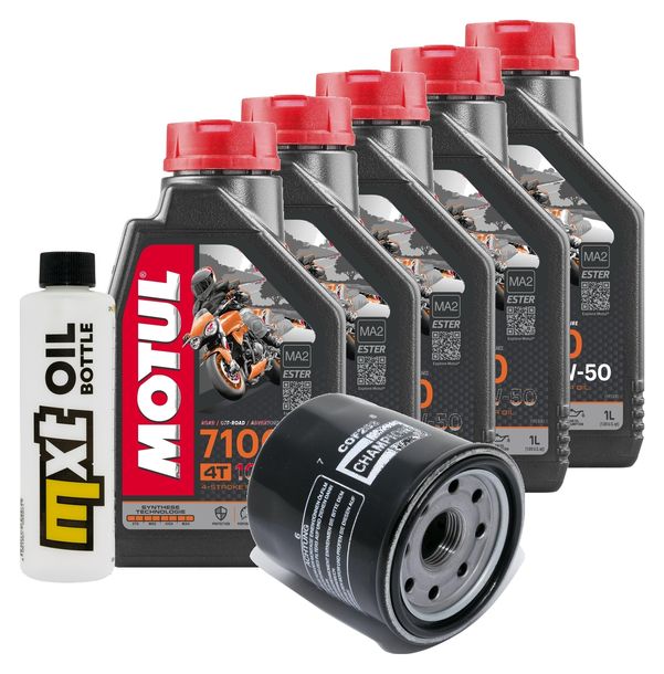 Pacchetto di ispezione 5L 10W-50 + filtro olio per Yamaha MT-01 VMX V-Max XV A Midnight Star 1670 - 1900 ccm Anno 2005 - 2015