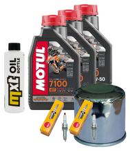 Kit d'inspection 3L 10W-50 + filtre à huile + 2 bougies pour Yamaha MT-07 689 / 700 ccm Année 2014 - 2015